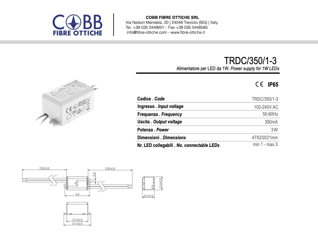 Cobb Fibre Ottiche | TRDC3501 3 |