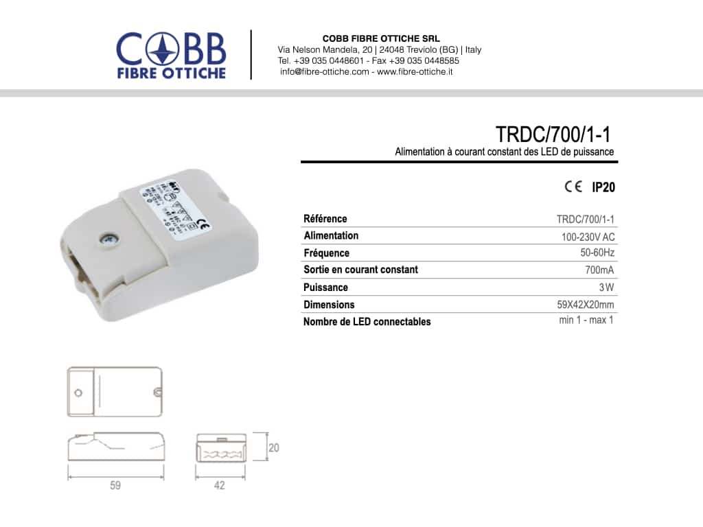 Cobb Fibre Ottiche | TRDC7001 1 1 |