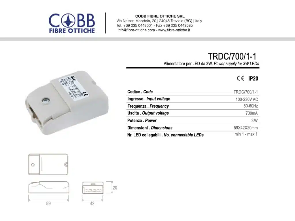 Cobb Fibre Ottiche | TRDC7001 1 |