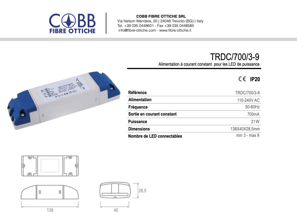 Cobb Fibre Ottiche | TRDC7003 9 1 |